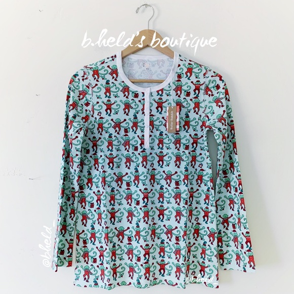 Roller Rabbit Monkey Mas Pajamas in Mint Green Size X-Small (XS) Brand New NWT - Picture 2 of 16